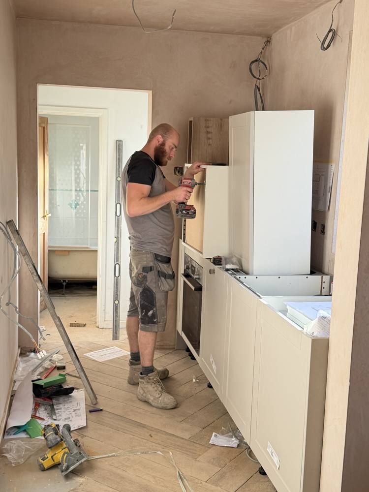 Wren units going in on the new tiled floor.